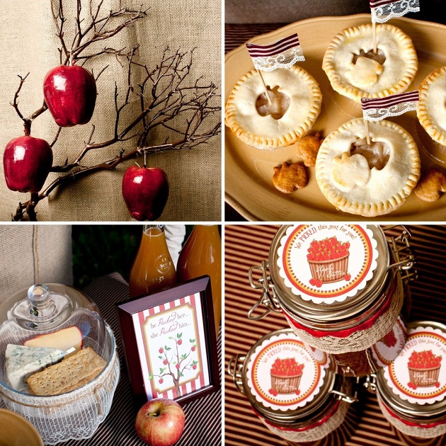mini apple pies and apple butter favors