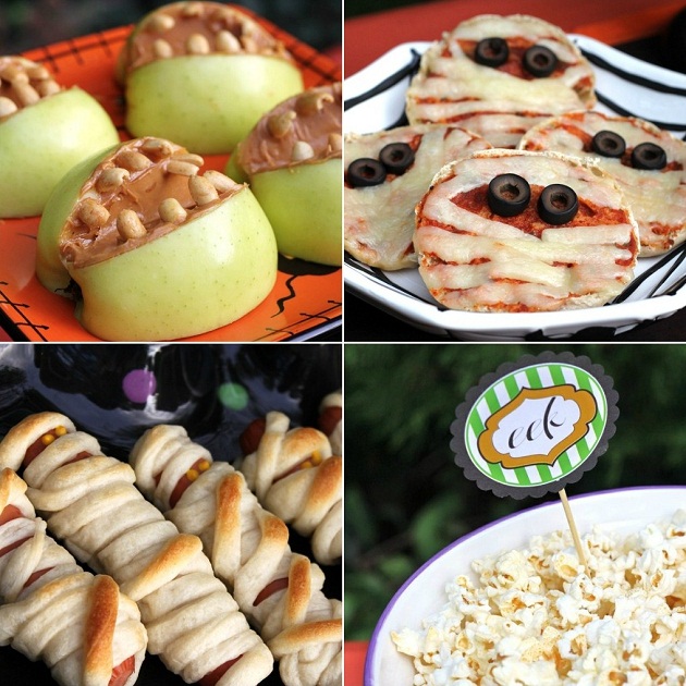 "monster mouths", mummy pizza, mummy dogs