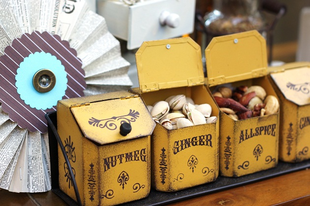 nuts in decorative tins - Celebrations At Home blog