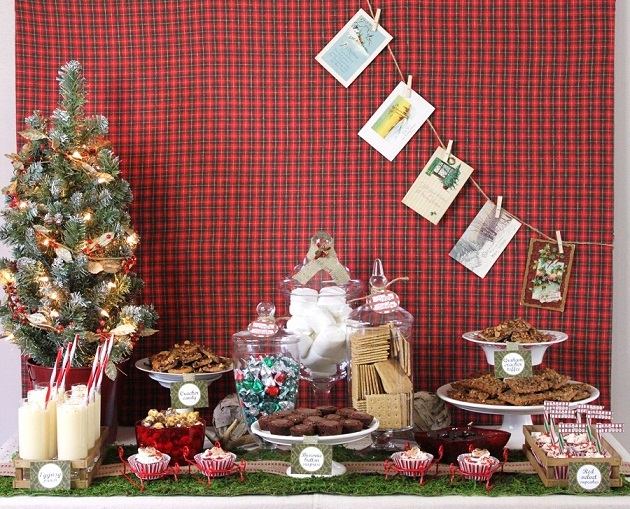 rustic Christmas dessert table