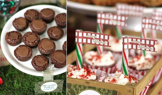 rustic Christmas dessert table