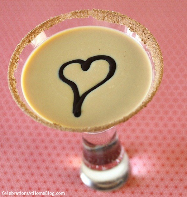 float a chocolate heart on top of cocktail