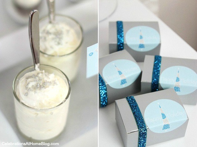 mini parfaits and favor boxes