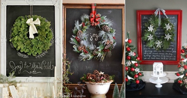 chalkboard with wreath