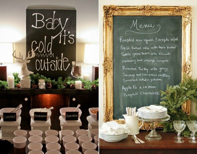 chalkboard signs and menu
