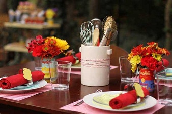 retro kitchen themed bridal shower
