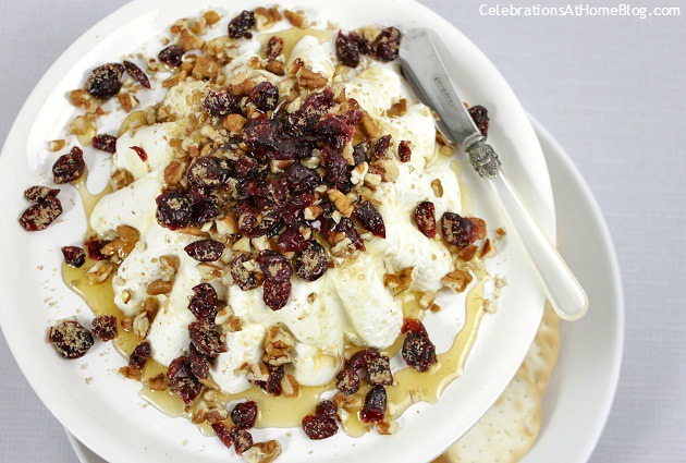 cream cheese mold with craisin and nut topping