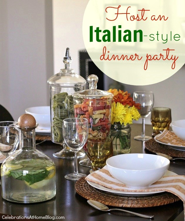 sediar um jantar estilo italiano