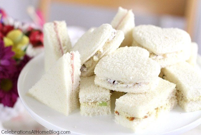 Here are 3 fillings for tea party tea sandwiches. Make them all to give your guests variety, and cut them into cute shapes for presentation.