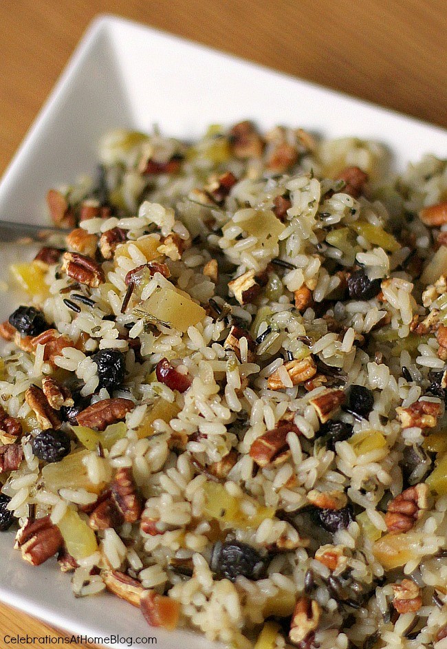 A great side dish for holidays or any entertaining at home - fruit-nut wild rice. Get the recipe here.