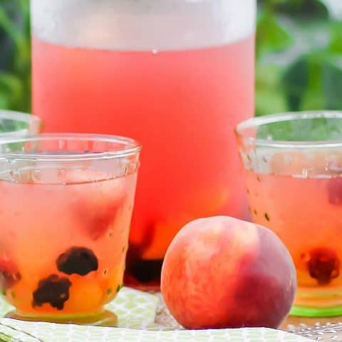 peach sangria recipe card