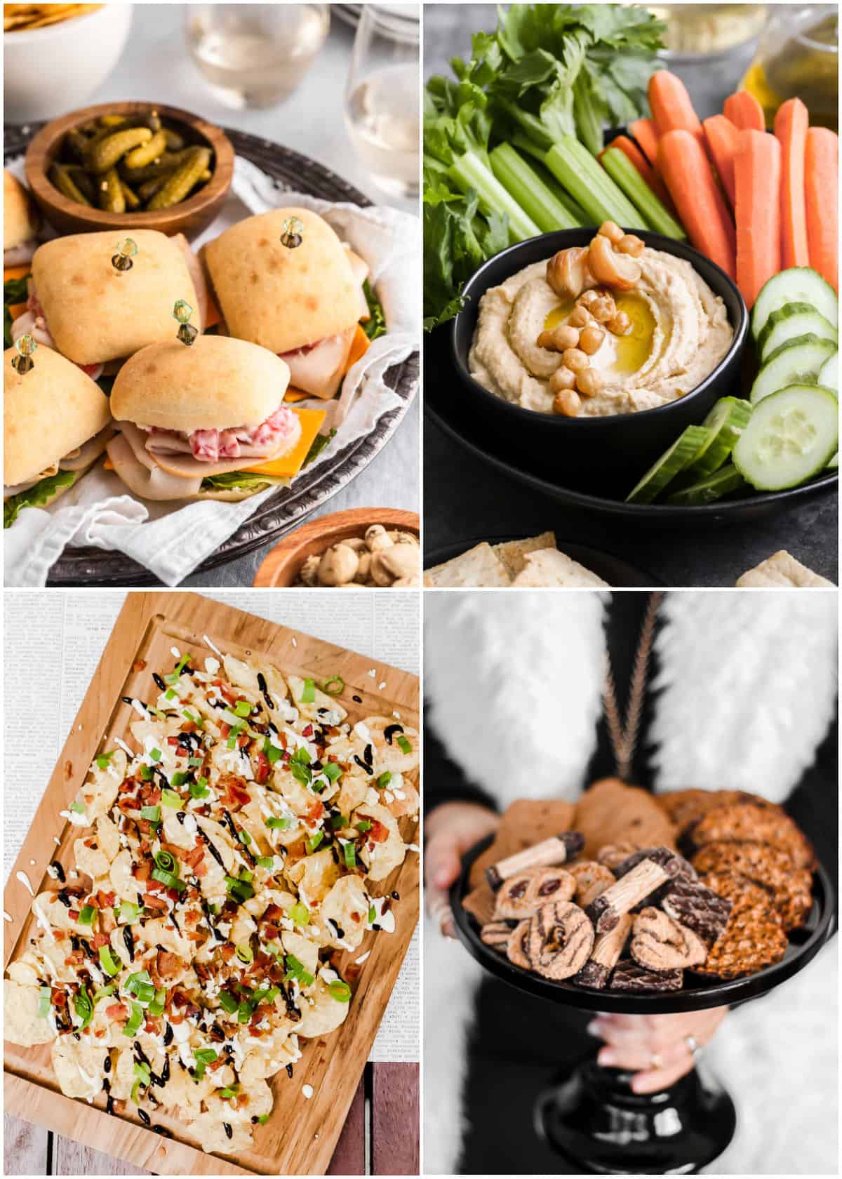 photo collage of food ideas for ladies night swap party.