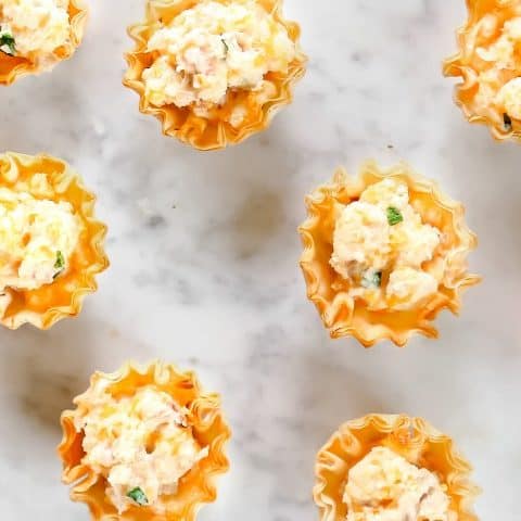 ham cheese phyllo cup recipe card