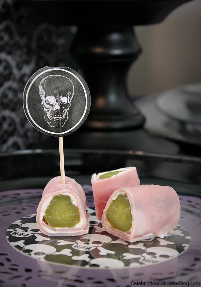 Host a Halloween gothic glam ladies night with these ideas. Halloween appetizers.