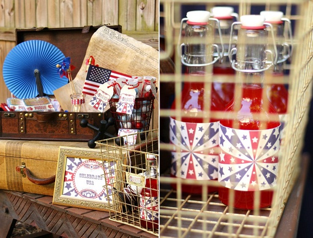 4th of July party ideas, decor with vintage style