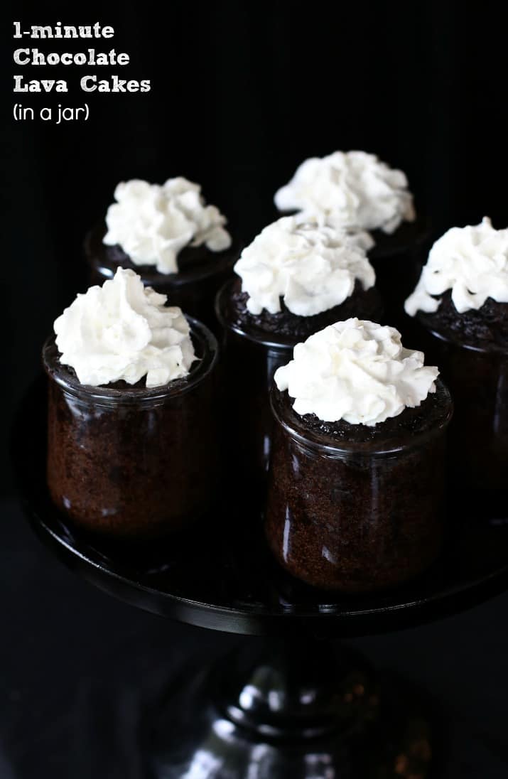 1-minute chocolate lava cakes in a jar