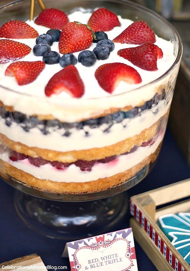 red white and blue trifle 4th of July dessert recipe