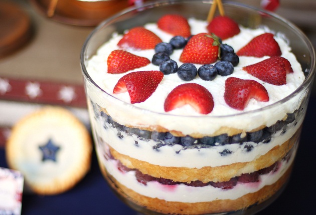 Red White And Blue Trifle 4th of July Dessert