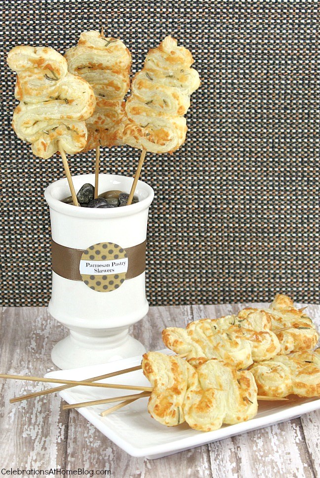 These puff pastry cheese skewers are fantastic party appetizers. Get the recipe here and serve them at your next gathering.