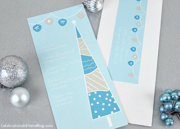 Elegant holiday party ideas - blue and white Christmas