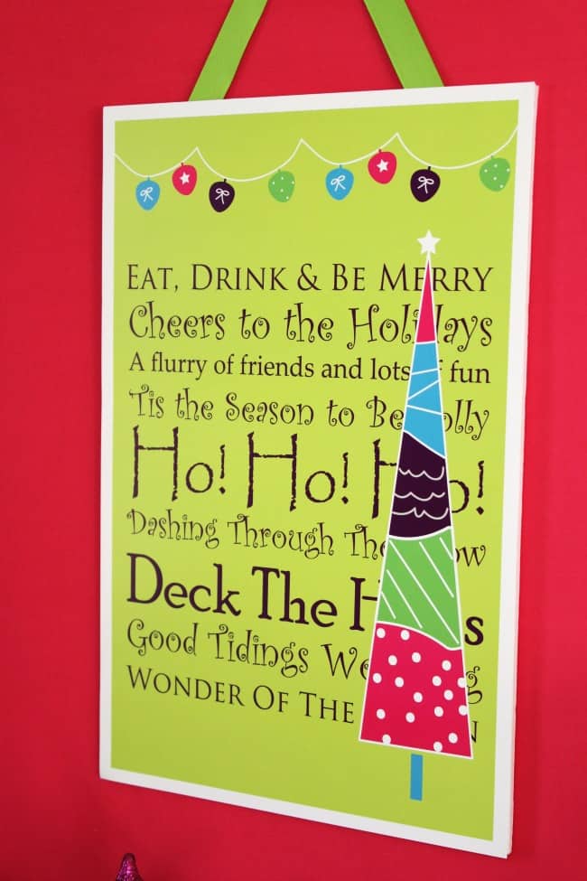 colorful party sign for a bright & glittery holiday party
