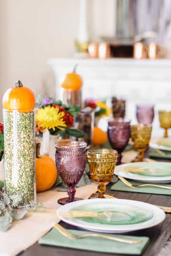 Colorful Thanksgiving Table Décor (Budget Friendly) - Celebrations at Home