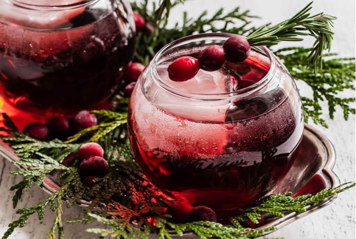 Red Christmas Cocktail with Vodka