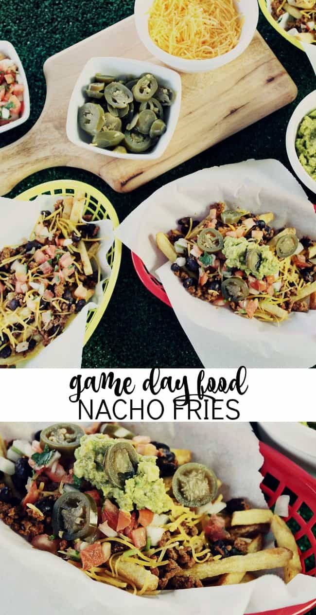 game day food nacho fries collage