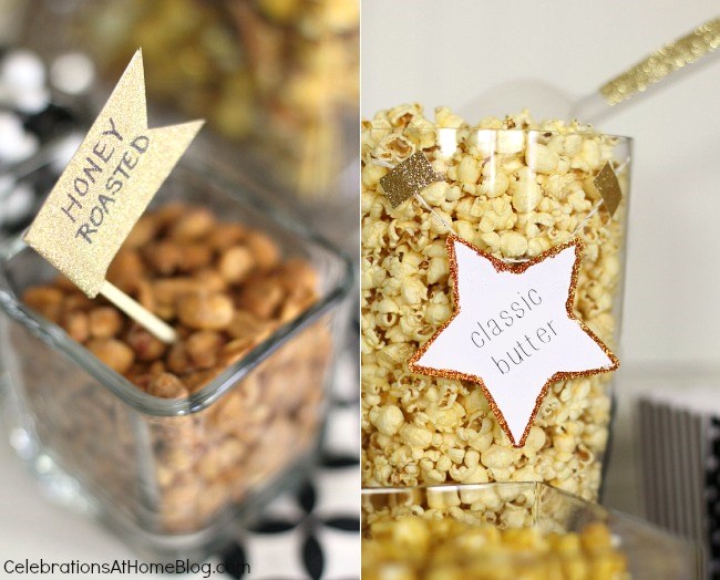 a Popcorn Bar for awards viewing or movies parties, childrens parties, or sports themed parties.