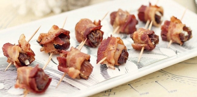 Party Appetizers with Bacon (Blue Cheese Dates)