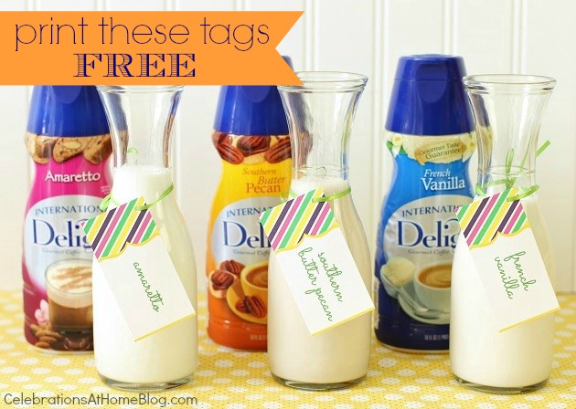 free printable tags for International Delight coffee creamers
