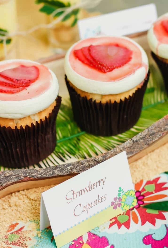 strawberry topped cupcakes