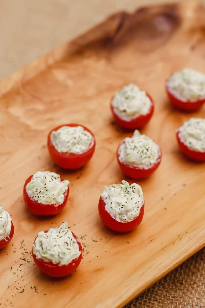 cherry tomatoes with benedictine filling party appetizers