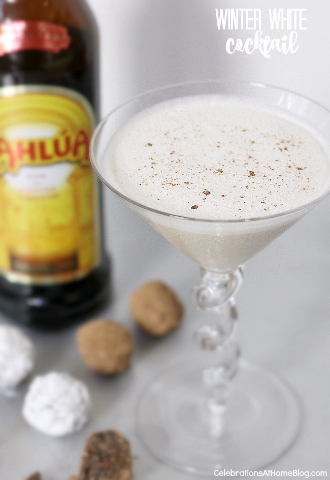 Try this grown up version of "cookies & milk" - Kahlua balls & winter white cocktail recipes