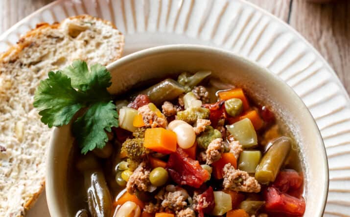 Ground Turkey Vegetable Soup (in slow cooker)