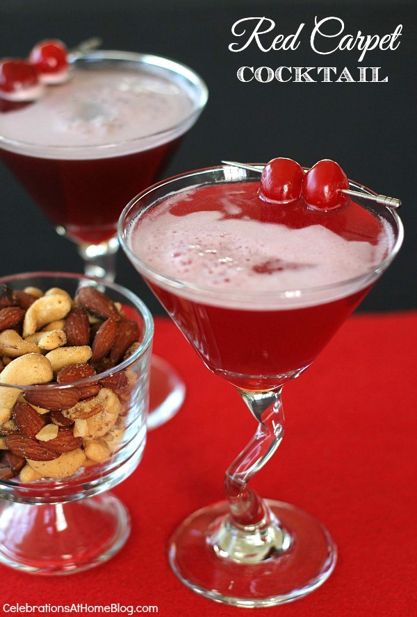 This red carpet cocktail is vibrant in color and delicious in taste. Mix this for a special awards viewing party, Valentine's day, or Christmas.