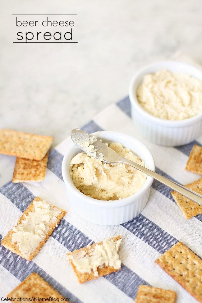 This beer cheese spread is a great party appetizer