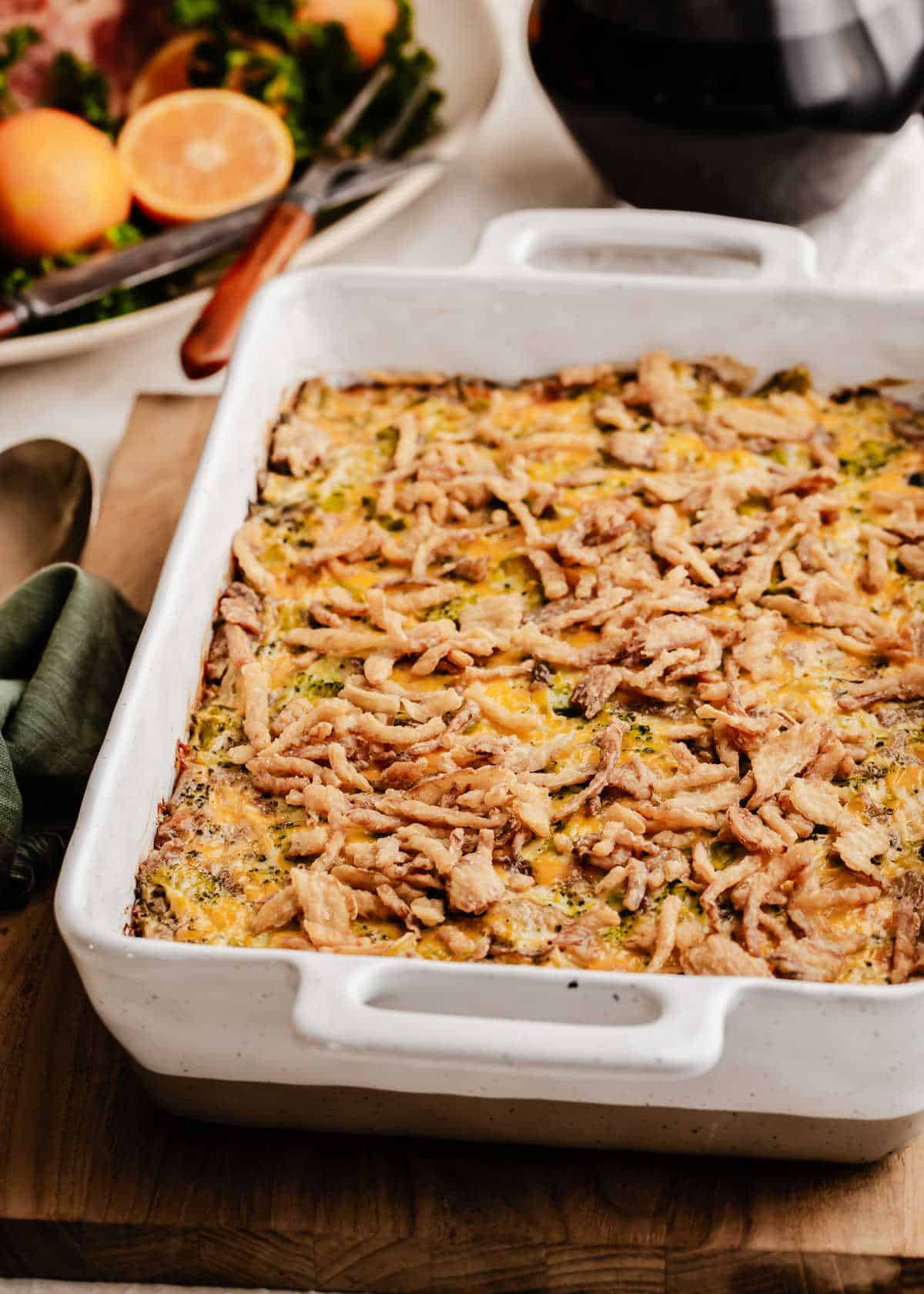 casserole topped with French's fried onions.