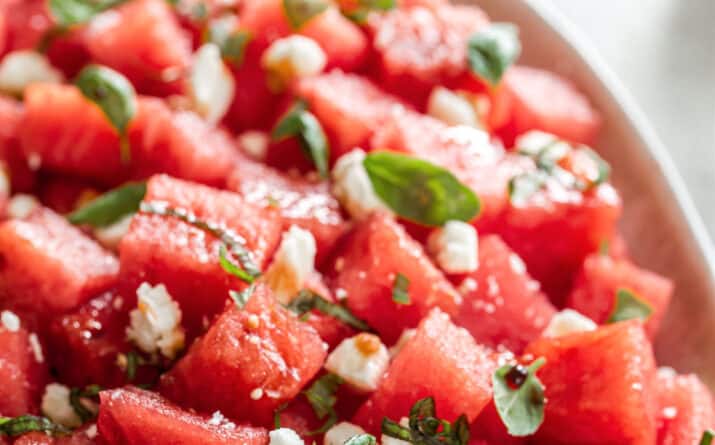 Watermelon Basil Salad with Feta is the Summer Side Dish You Need Now