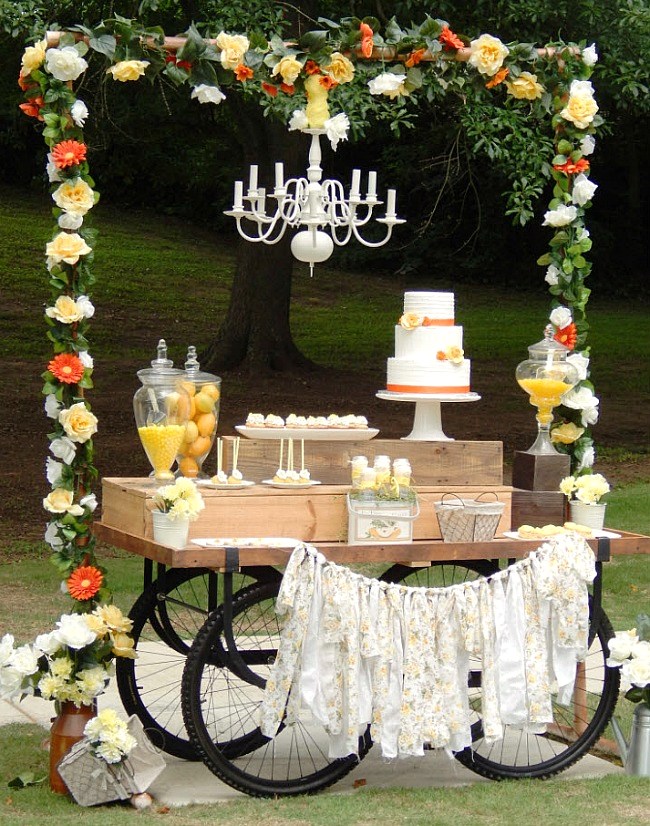 yellow dessert table by Sugar Sugar Cakes - photos by Kelly Anne Photography