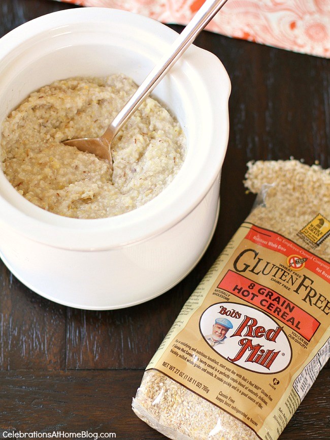 Bobs Red Mill hot cereal in small crock pot 