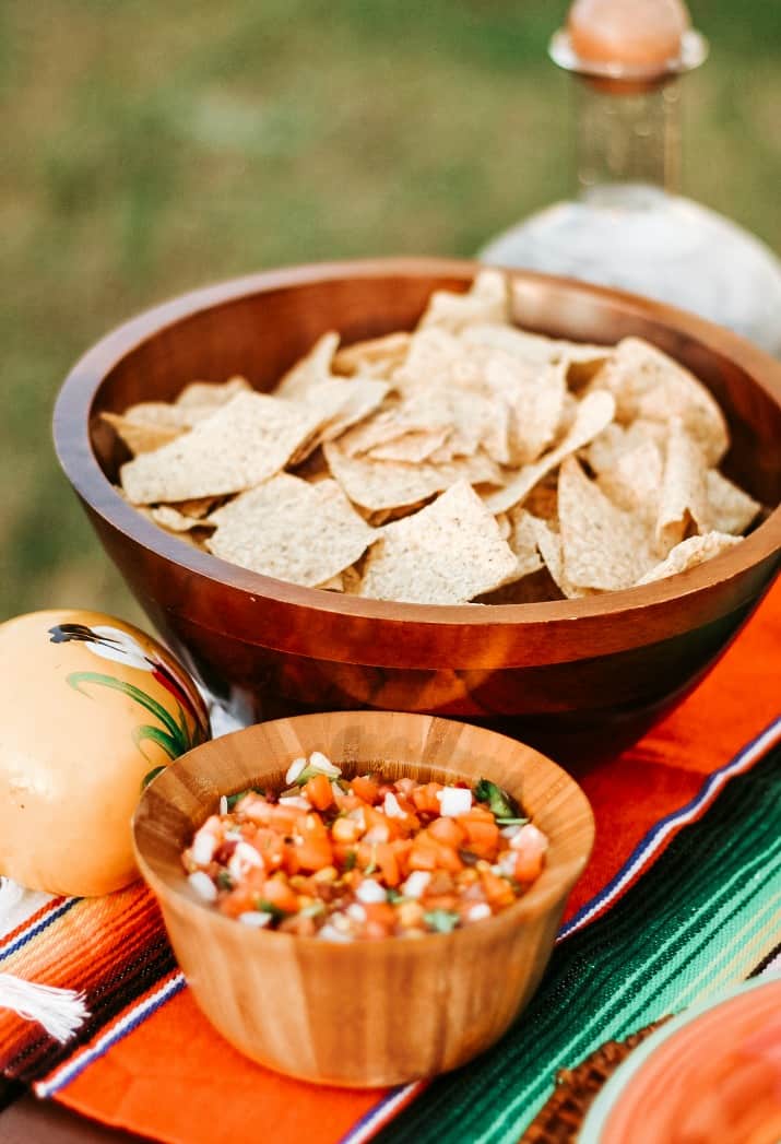 chips and salsa on table