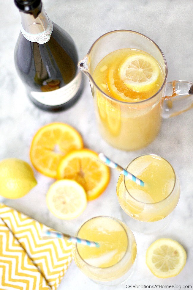 Make this citrus sunshine punch for a baby shower and add champagne for a more "festive" touch