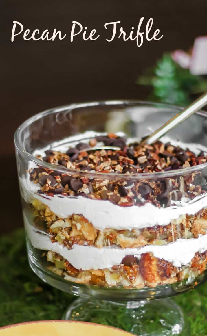 pecan pie trifle recipe with text title