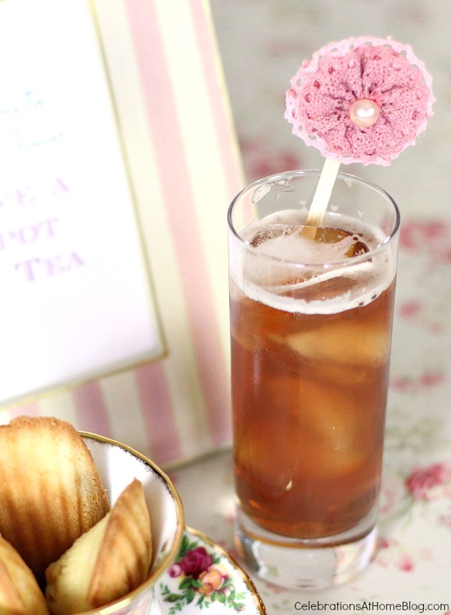 This pomegranate iced tea is refreshing and delicious for summer or for a tea party.