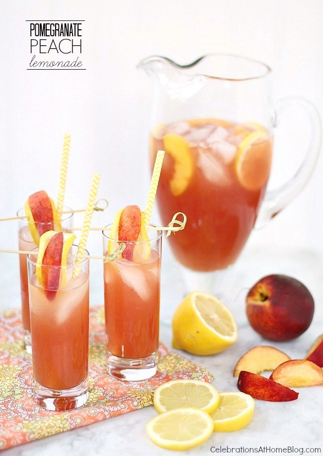 pomegranate peach lemonade pitcher drink