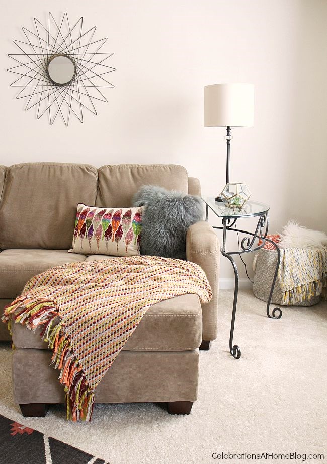 On-trend boho-chic updates make this bonus room decor cozy and inviting for the whole family.