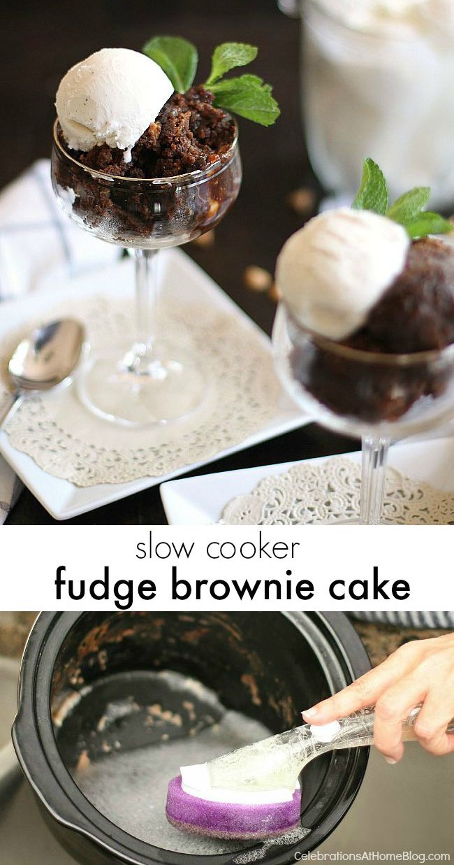 Slow Cooker Brownie Cake Celebrations at Home