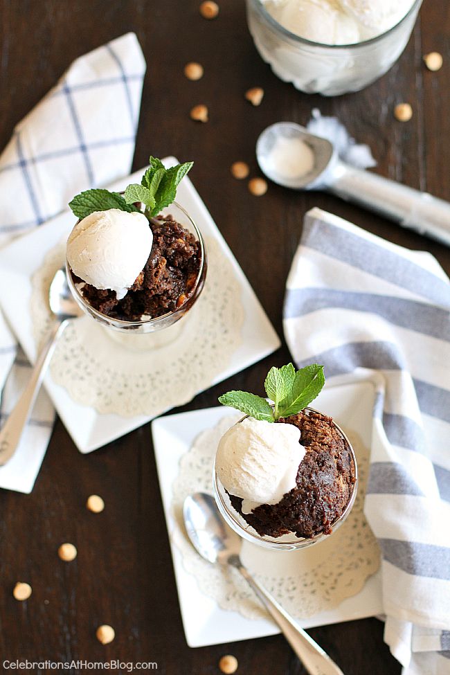 Slow Cooker Brownie Cake Celebrations at Home