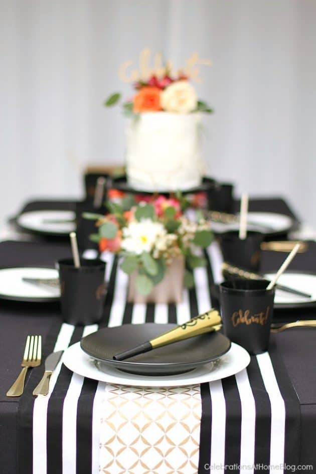 Black & White Celebration Tablescape Celebrations at Home
